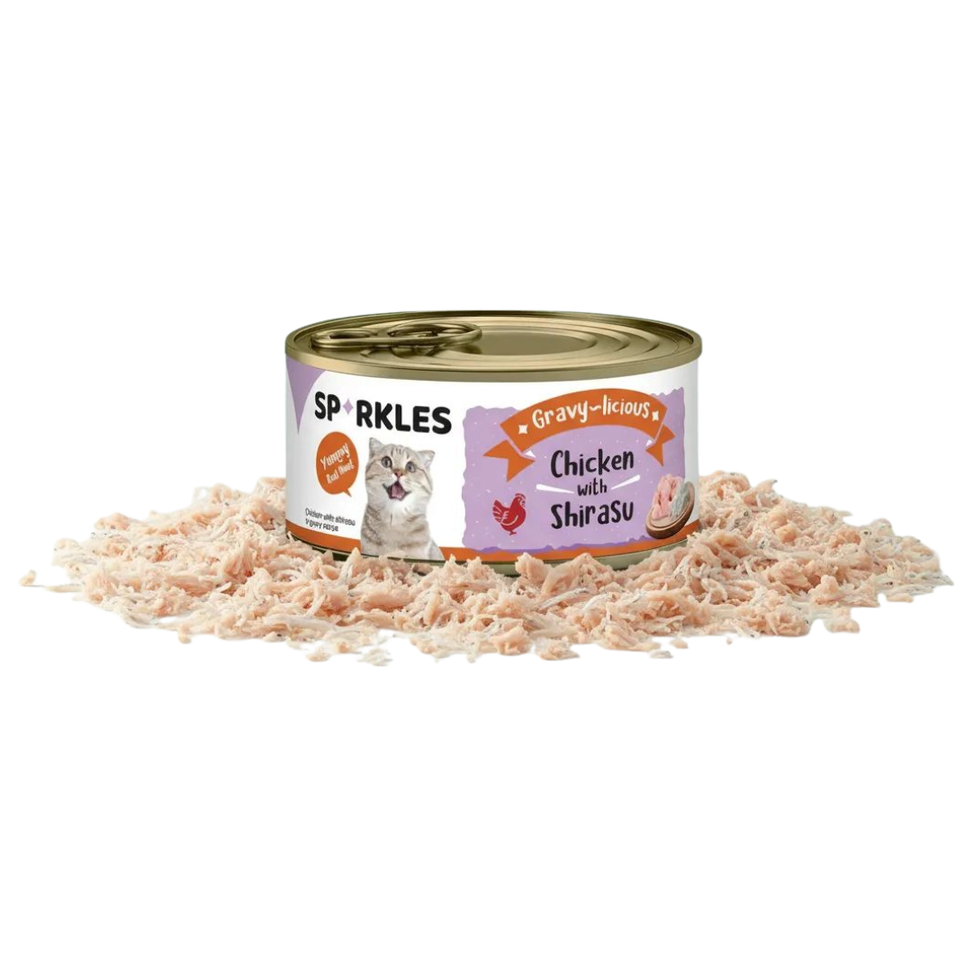 Wet Food for Adult Cat with Chicken and Shirasu in Gravy photo 1