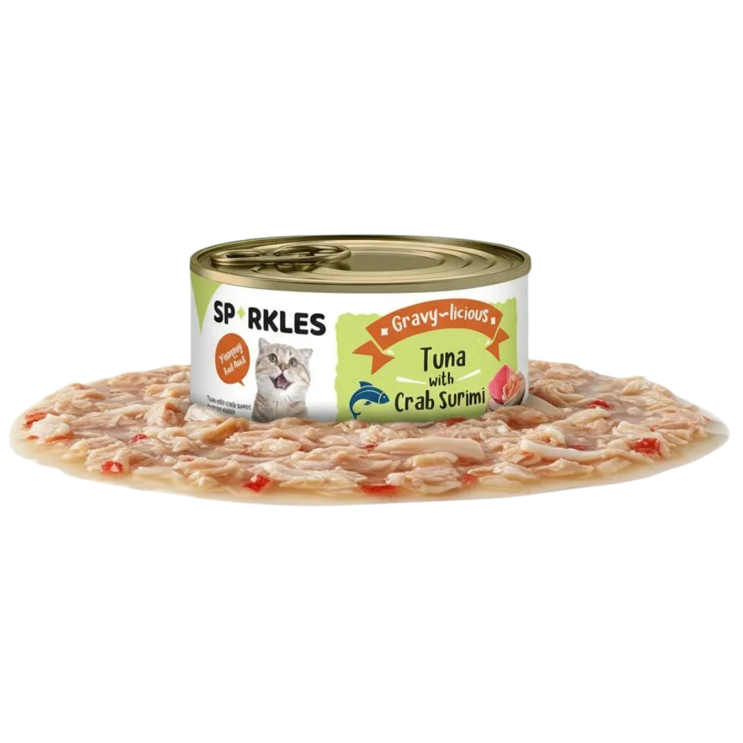 Wet Food for Adult Cat with Tuna and Crab Surimi in Gravy photo 1